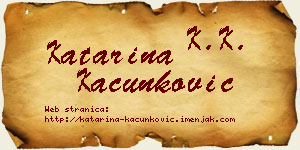 Katarina Kačunković vizit kartica